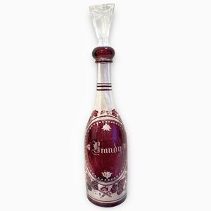 Victorian Ruby Flash Glass Brandy Decanter